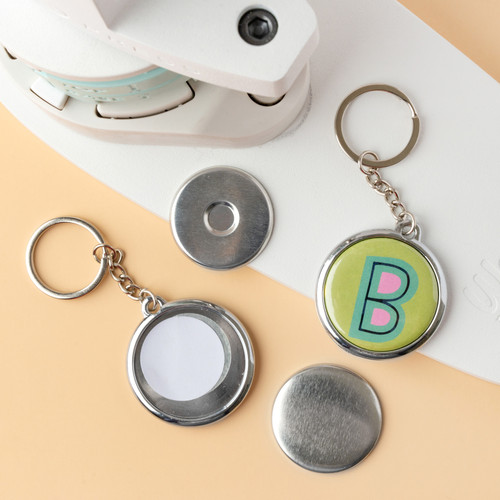 We R Button Press Keychain Kit-Makes 2 - WR661074 We R Button Press Keychain Kit-Makes 2 - WR661074