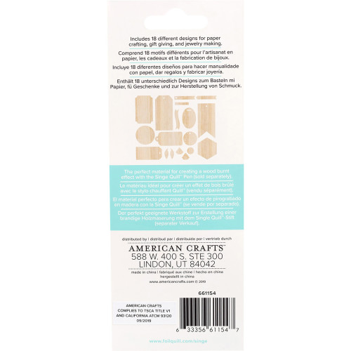 We R Singe Quill Veneer Ephemera 18/Pkg-Assorted Shapes - WR661154