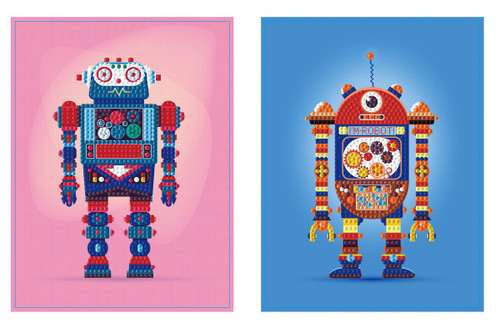 Diamond Dotz Dotzies Dotz By Number Diamond Art Kit-Robot Games 1 - 5A0030VQ-1H2BP