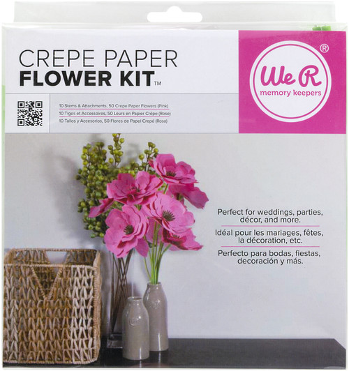 We R Crepe Paper Flowers Kit-Pink - CPF-42670 - 633356426707