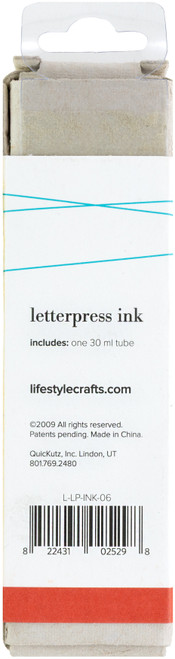 Lifestyle Letterpress Ink 30ml-Red - LLPI-02529