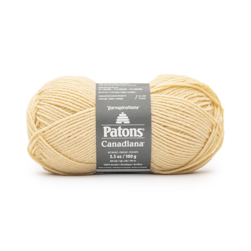 6 Pack - Patons Canadiana Yarn - Solids-Pale Yellow - 244510-10759 - 057355515390