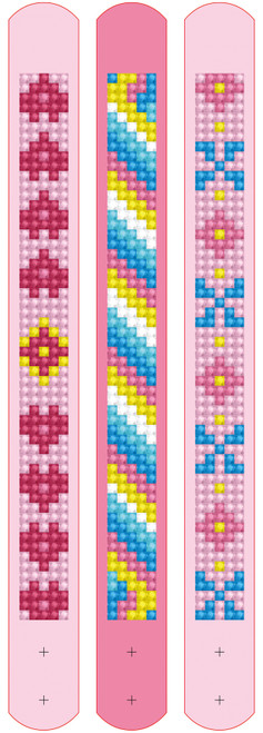 Diamond Dotz DOTZIES Diamond Art Bracelet Kit 1"X9"-Assorted Pinks 3/Pkg - DTZ11008
