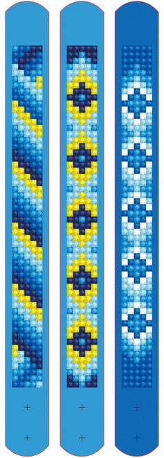 Diamond Dotz DOTZIES Diamond Art Bracelet Kit 1"X9"-Assorted Blues 3/Pkg - DTZ11007