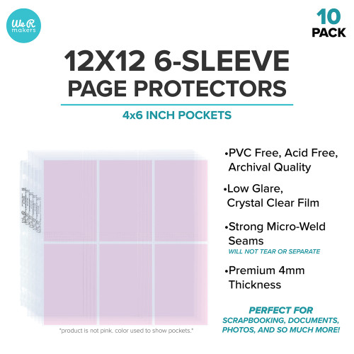 We R Ring Photo Sleeves 12"X12" 10/Pkg-(6) 6"X4" Pockets - WR660138