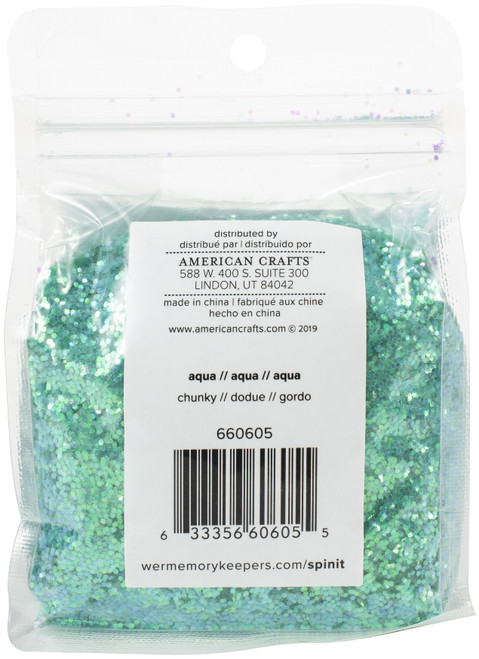 We R Spin It Chunky Glitter 10oz-Aqua - WRCHGL-605