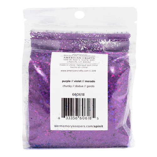 We R Spin It Chunky Glitter 10oz-Purple - WRCHGL-618