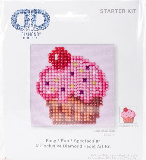 Diamond Dotz Starter Diamond Art Kit 3"X3"-Cup Cake Yum - DDS012 - 4897073241975