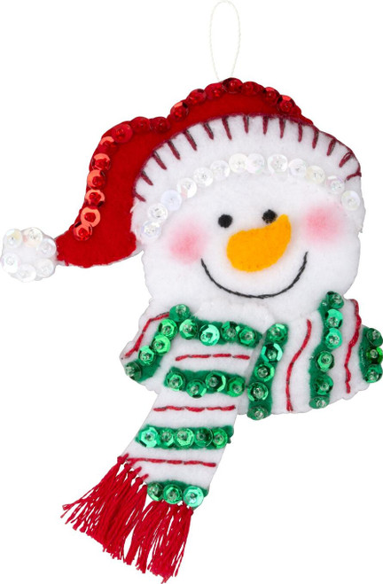 Bucilla Felt Ornaments Applique Kit Set Of 6-Jolly Gingerbread Snowman - 5A00324C-1H3SK