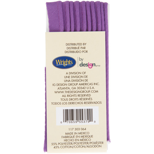 Wrights Bias Tape Maxi Piping .5"X2.5yd-Purple - 117-303-064