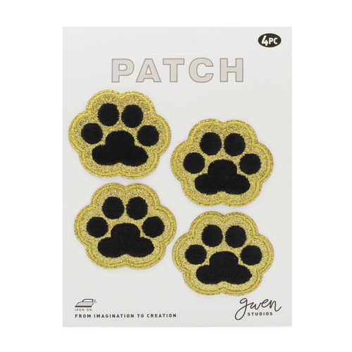 3 Pack - Gwen Studio Iron-On Patch Applique 4ct-Black Paw Print 4ct - 5A003RQF-1HN9K - 810134485457