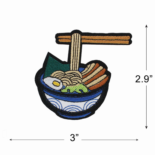 3 Pack - Gwen Studio Iron-On Patch Applique-Pink Noodle Bowl - 5A003RPW-1HN9Q