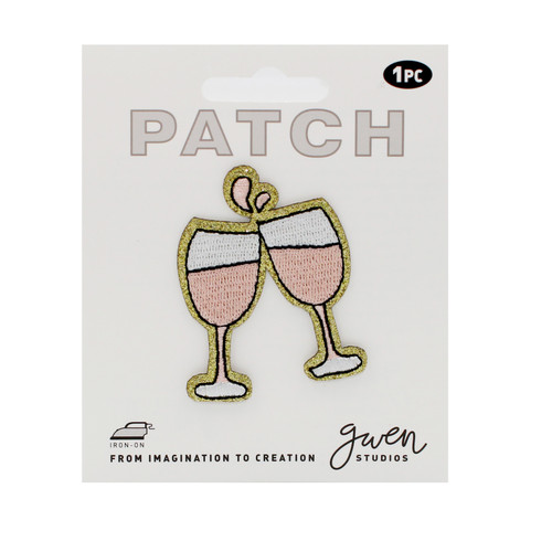 3 Pack - Gwen Studio Iron-On Patch Applique- Wine Glasses - 5A003RQB-1HN9T - 810134488243