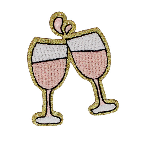 3 Pack - Gwen Studio Iron-On Patch Applique- Wine Glasses - 5A003RQB-1HN9T