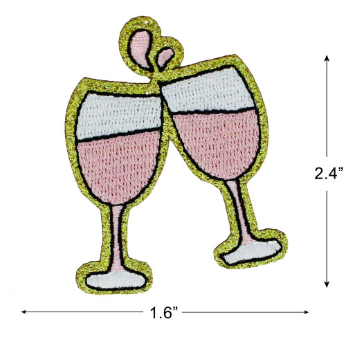 3 Pack - Gwen Studio Iron-On Patch Applique- Wine Glasses - 5A003RQB-1HN9T