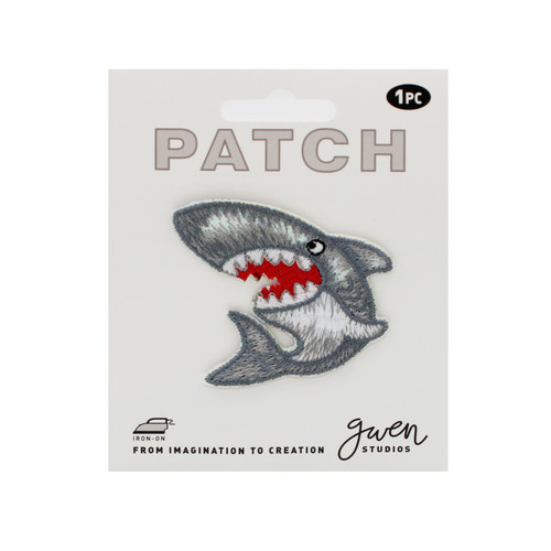 3 Pack - Gwen Studio Iron-On Patch Applique-Gray Shark - 5A003RQ4-1HN9Z - 810134485051