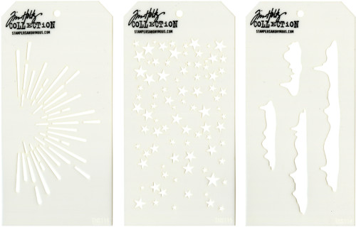 Tim Holtz Mini Layered Stencil Set 3/Pkg-Set #38 - MTS-38