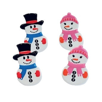 Eyelet Outlet Shape Brads 12/Pkg-Snow Couple - QBRD2-45 - 810787025598