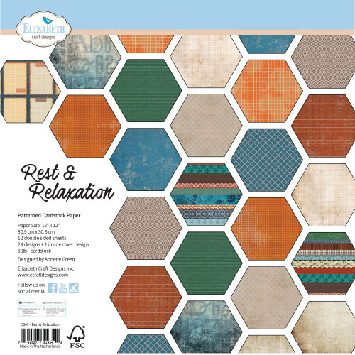 Elizabeth Crafts Double-Sided Cardstock 12"X12"-Rest & Relaxation - 5A003TGP-1HQD7 - 741527319342