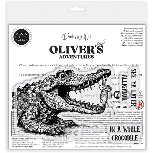 Craft Consortium Photopolymer A6 Stamp Set-In a While Crocodile - 5A003TGX-1HQDL