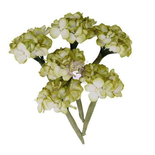 Prima Paper Flowers 5/Pkg-Garden Hydrangea Mist - 5A003T41-1HPK4 - 655350683658