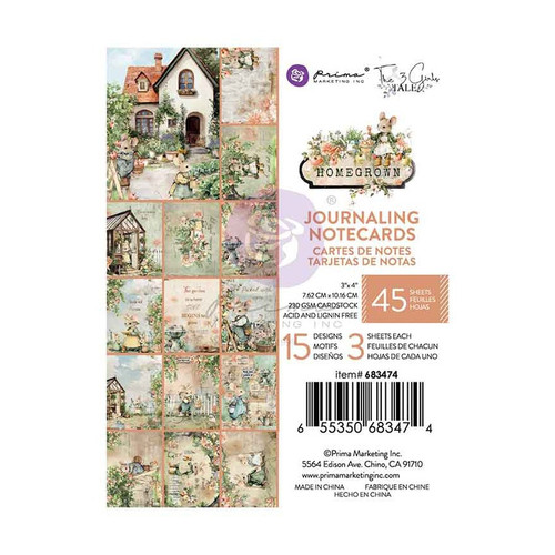 3 Pack - Prima Journaling Cards 3"X4" 45/Pkg-Homegrown - 5A003T4G-1HPK2 - 655350683474