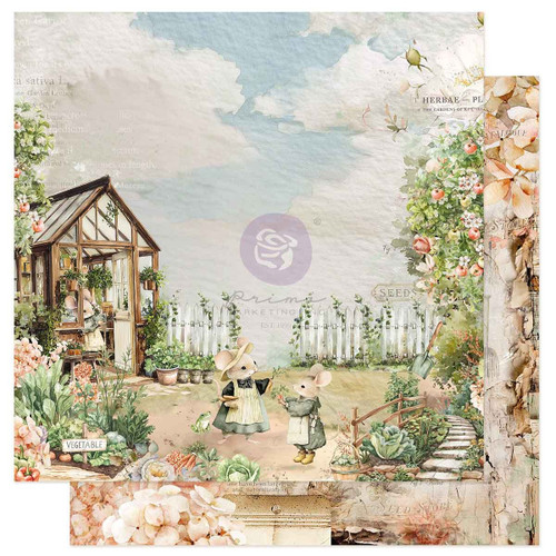 10 Pack - Prima Homegrown Double-Sided Cardstock 12"X12" -Garden Talk - 5A003T48-1HPK7 - 655350683467