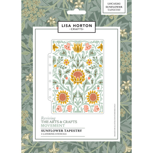 Lisa Horton Crafts Reviving The Arts&Crafts Movement Stencil-Sunflower Tapestry - 5A003V9Y-1HR28 - 780627351890