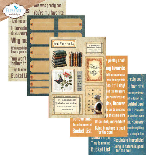 Elizabeth Crafts Cardstock Pack 5.8"X8.3"-Everyday Ephemera 2 - 5A003TGM-1HQD5