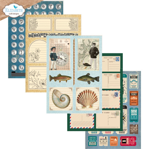 Elizabeth Crafts Cardstock Pack 5.8"X8.3"-Everyday Ephemera 2 - 5A003TGM-1HQD5