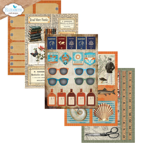 Elizabeth Crafts Cardstock Pack 5.8"X8.3"-Everyday Ephemera 2 - 5A003TGM-1HQD5