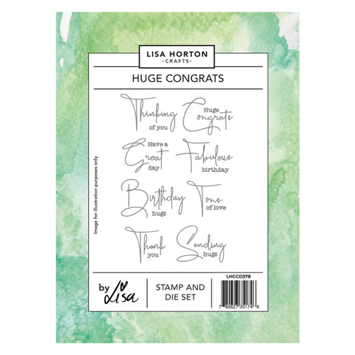 Lisa Horton Crafts Stamp and Die Set-Huge Congratulations - 5A003V9F-1HR1Y - 780627351746