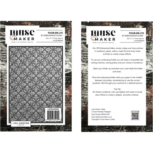 Lisa Horton Crafts Muse & Maker Embossing Folder-Four De Lys - 5A003V9S-1HR2J - 780627352194