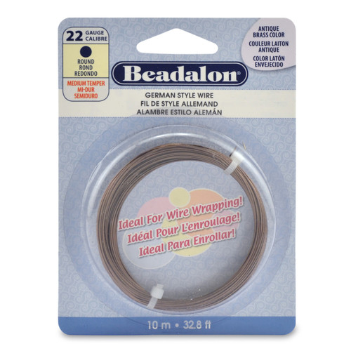 3 Pack - Beadalon German Style Wire, Round, Antique Brass Color.-22 gauge .64mm/.025in, 10m/32.8ft - 5A003V4Q-1HQW8 - 035926107922