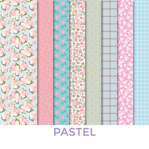 DRESS YOUR DOLL Fabric Assortment for Sewing DIY Doll Clothes Making Kit PASTEL Patterned Craft Fabric Squares 11.6" x 8.4" Set of 8 Creative Kit Sewing Supplies for Fashion Doll Clothes - 5425027362514