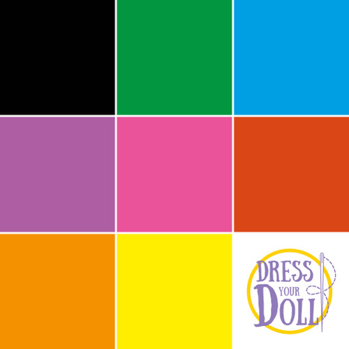DRESS YOUR DOLL Fabric Assortment for Sewing DIY Doll Clothes Making Kit RAINBOW Patterned Craft Fabric Squares 11.6" x 8.4" Set of 8 Creative Kit Sewing Supplies for Fashion Doll Clothes