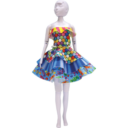 DRESS YOUR DOLL Fashion Designer Creative Kit for Kids CANDY Fashion Doll Clothes for 12 inch Dolls Easy Sewing Kit for Beginners DIY Doll Clothes Making Set - 5425027362286