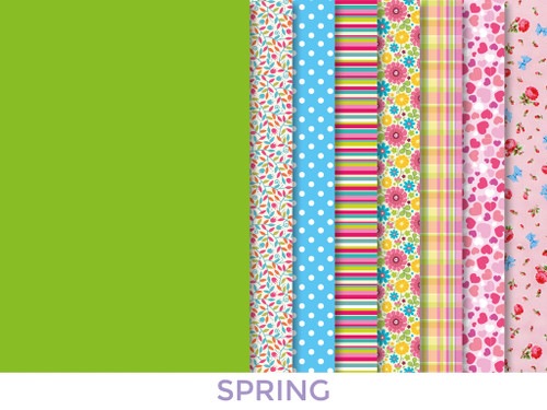 DRESS YOUR DOLL Fabric Assortment for Sewing DIY Doll Clothes Making Kit SPRING Patterned Craft Fabric Squares 11.6" x 8.4" Set of 8 Creative Kit Sewing Supplies for Fashion Doll Clothes - 5413480847860