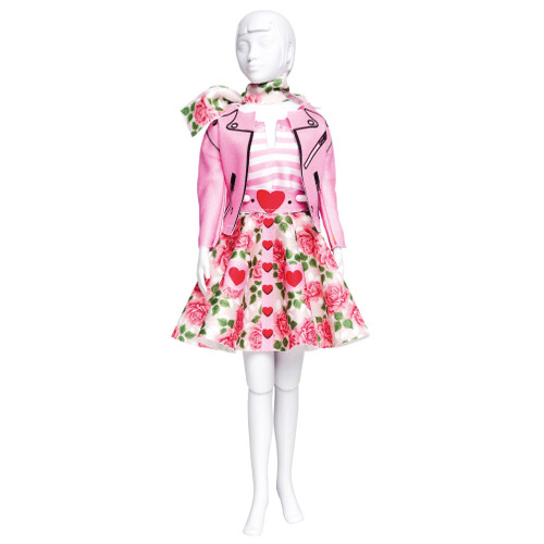 DRESS YOUR DOLL Fashion Designer Creative Kit for Kids ROSES Fashion Doll Clothes for 12 inch Dolls Easy Sewing Kit for Beginners DIY Doll Clothes Making Set - 54250273621015425027362101