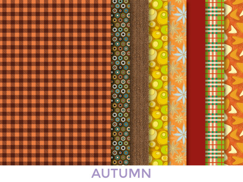 DRESS YOUR DOLL Fabric Assortment for Sewing DIY Doll Clothes Making Kit AUTUMN Patterned Craft Fabric Squares 11.6" x 8.4" Set of 8 Creative Kit Sewing Supplies for Fashion Doll Clothes - 5425027361401