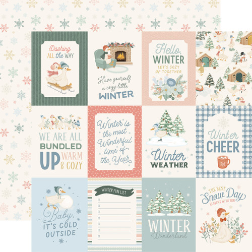 25 Pack - Carta Bella Silly Goose Winter Cardstock 12"X12"-3x4 Journaling Cards - 5A003W6F-1HRT5 - 810220754641