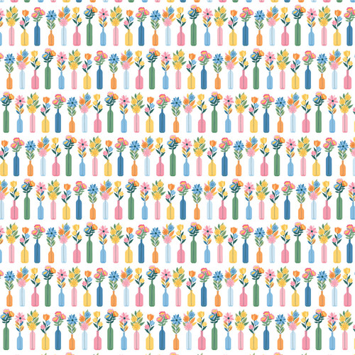 25 Pack - Echo Park Dragonfly Cardstock 12"X12"-Bud Vases - 5A003WDM-1HS01