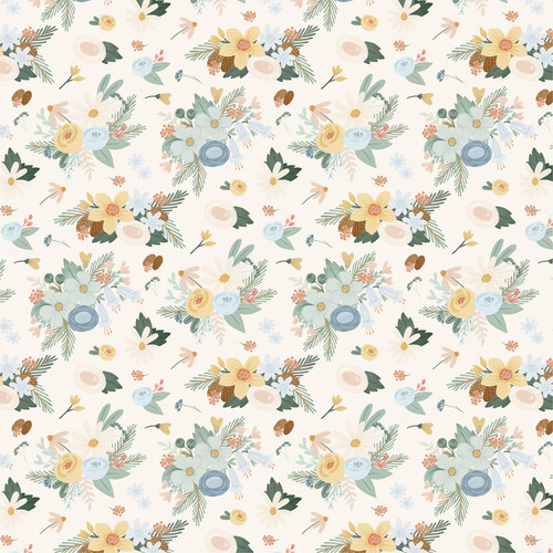 25 Pack - Carta Bella Silly Goose Winter Cardstock 12"X12"-Winter Blossoms - 5A003W6J-1HRTK