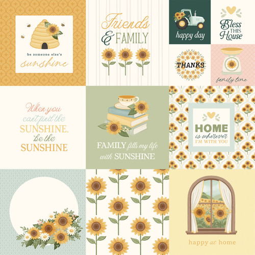25 Pack - Carta Bella Home Sweet Home Cardstock 12"X12"-4x4 Journaling Cards - 5A003W7T-1HRV5