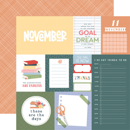 25 Pack - Echo Park One Day At A Time Cardstock 12"X12"-November - 5A003WCS-1HRZQ - 810220753682