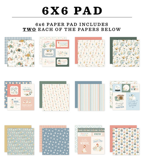 3 Pack - Carta Bella Double Sided 6x6 Paper Pad-Silly Goose Winter - 5A003W77-1HRTD