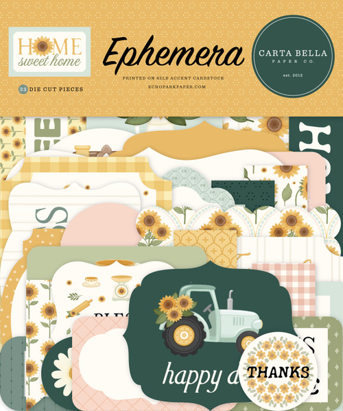 3 Pack - Carta Bella Ephemera-Home Sweet Home - 5A003W7Z-1HRVB - 810220755105