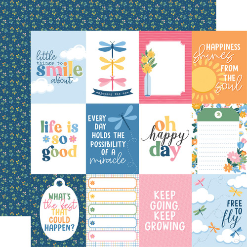 25 Pack - Echo Park Dragonfly Cardstock 12"X12"-3x4 Journaling Cards - 5A003WD8-1HS05 - 810220753132
