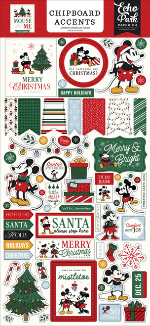 3 Pack - Echo Park Chipboard Accents 6"X13"-Mouse And Me Christmas - 5A003W3C-1HRPM - 810220750018