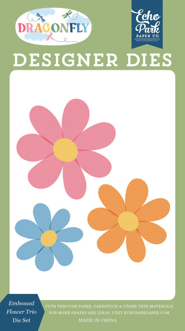 3 Pack - Echo Park Die Set-Embossed Flower Trio - 5A003WDD-1HS04 - 810220755587